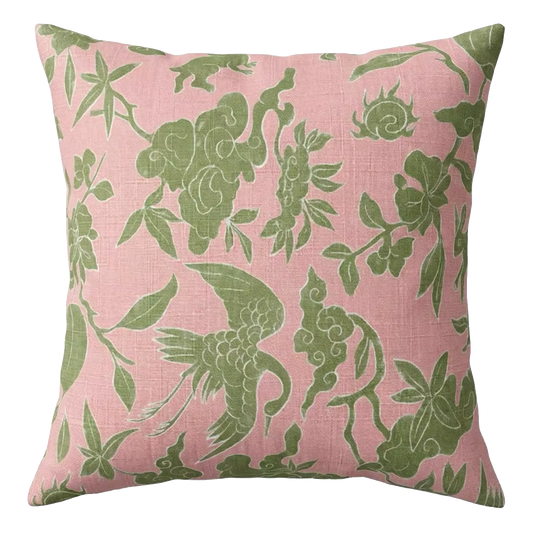 Hennelly Green on Pink Pillow